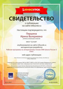 Свидетельство проекта infourok.ru №995001
